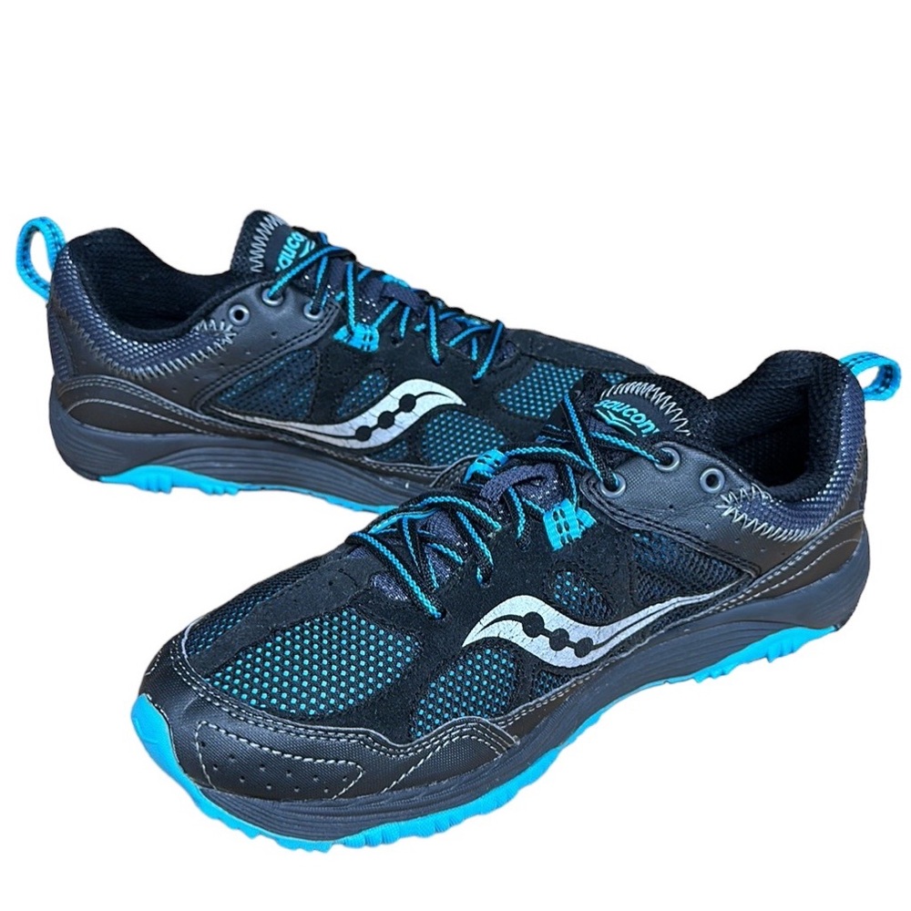 Saucony Black Blue Adapt Trail Running Hiking Walking Shoes #15148-1 Size 8.5